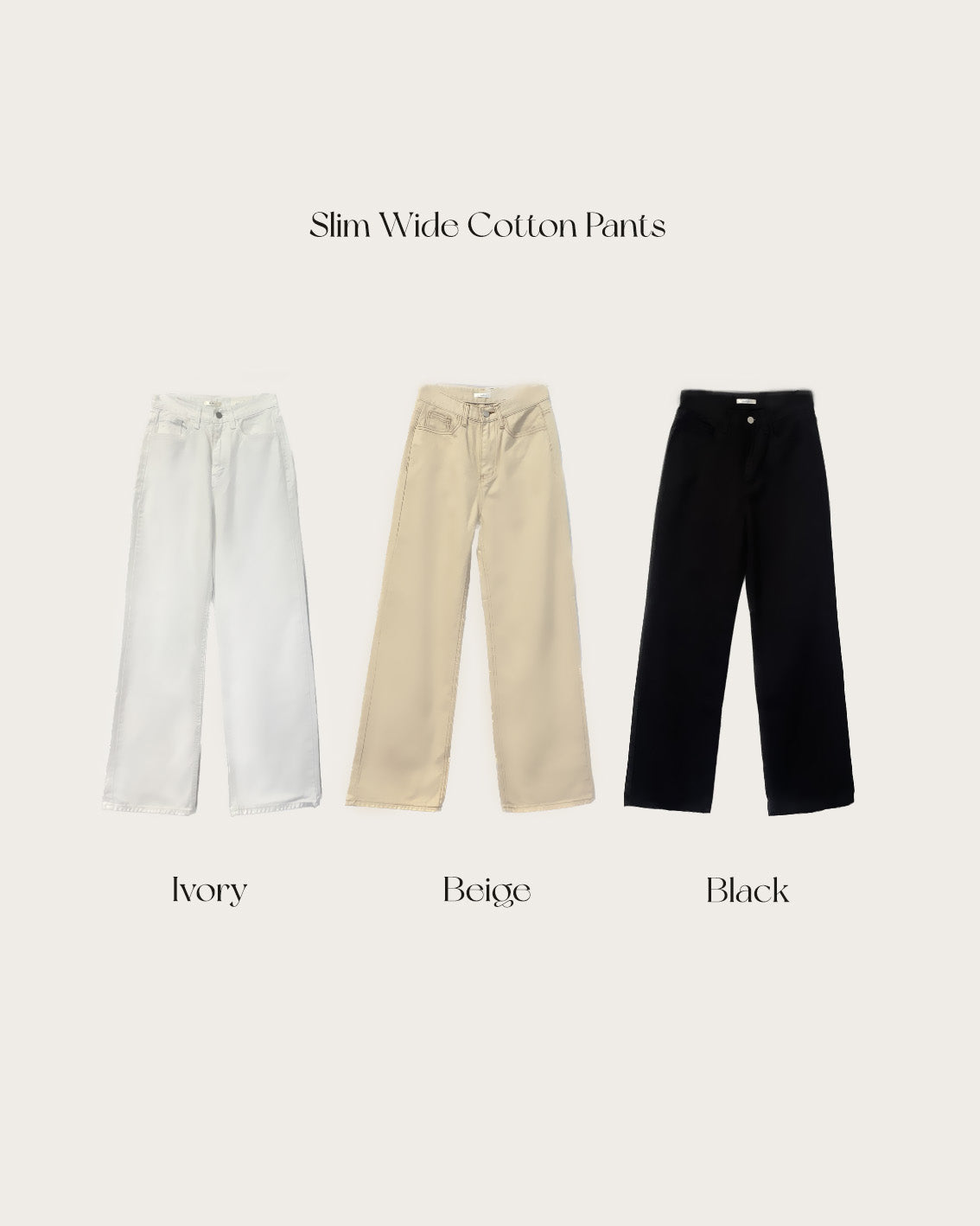 Slim Wide Cotton Pants