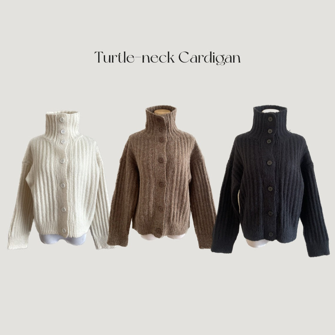 Turtle-neck Cardigan