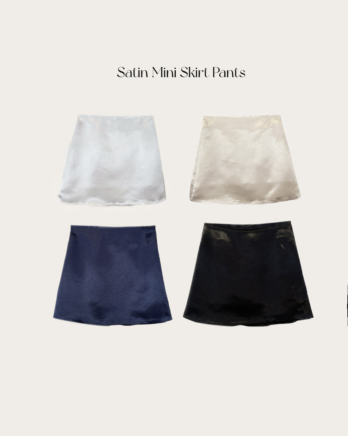 Satin Mini Skirt Pants