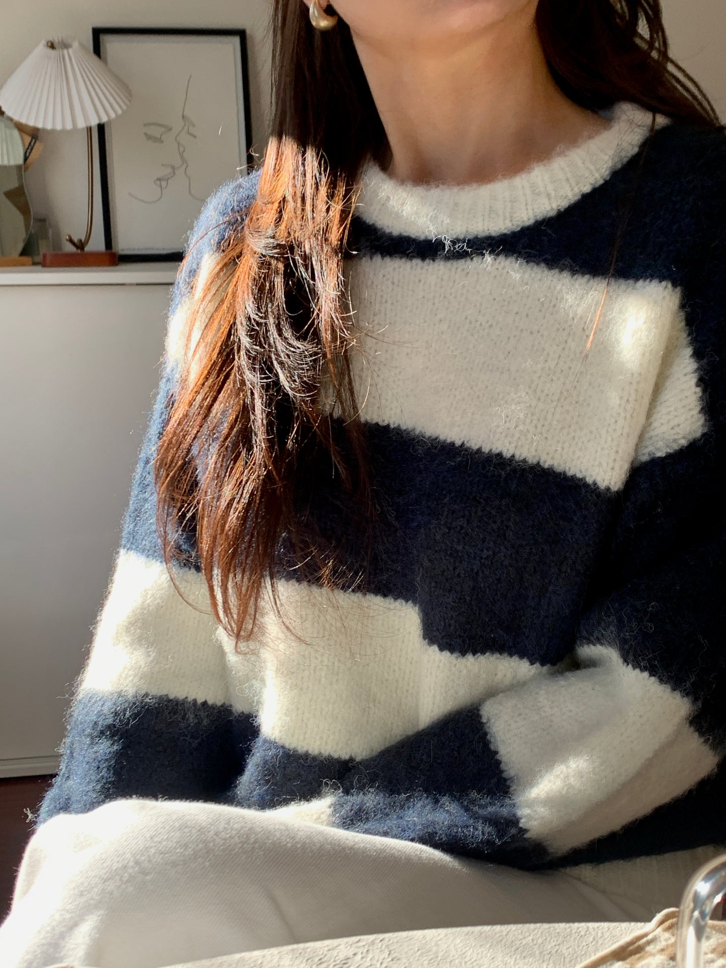 Wool Striped Loose-fit Sweater