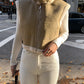 Cropped Shearling Vest