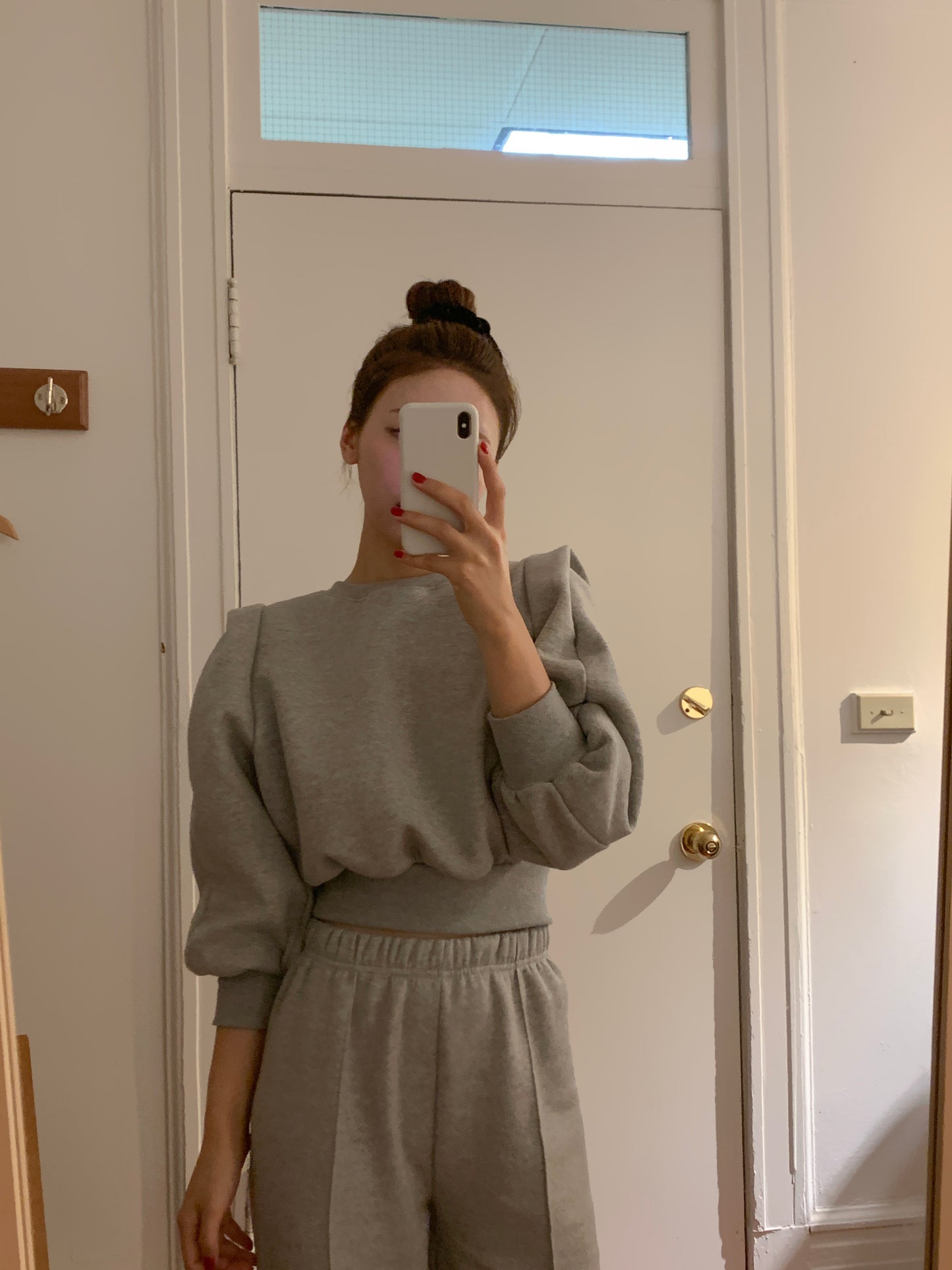 Fleece-lined Puff Cropped Set